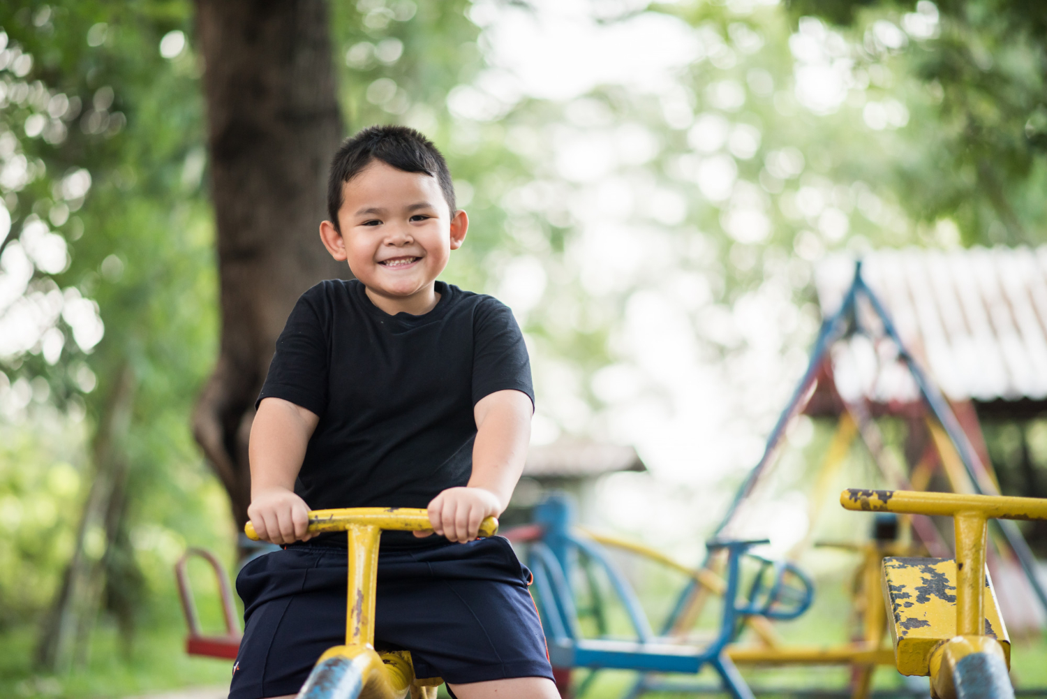 child playing in a playground